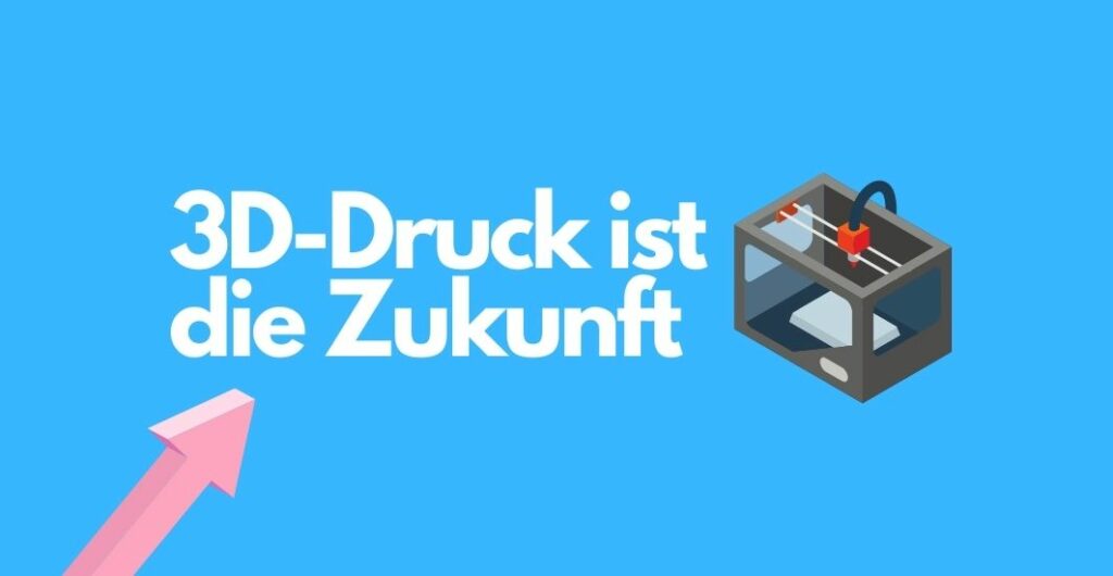 "3D-Druck ist die Zukunft" + Illustrierter 3D-Drucker"