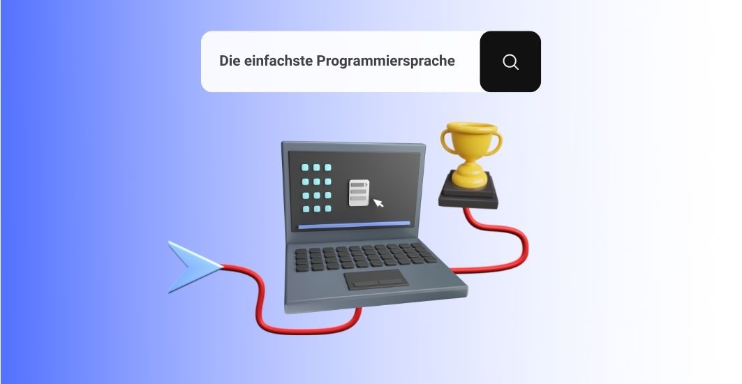 Illustration eines Laptops und einem Weg